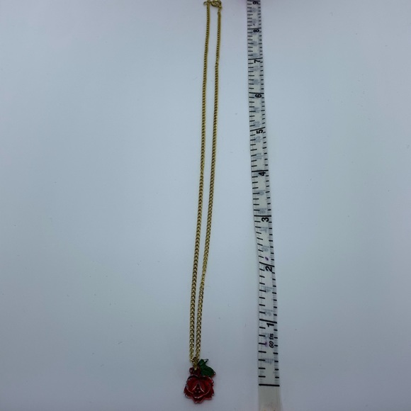 Vintage Enamel Rose Virgin Mary Necklace! - Picture 2 of 3